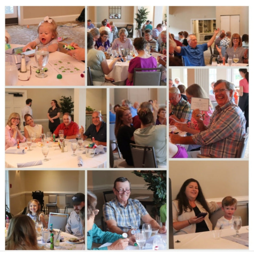 'Music Bingo' event details and collage of event photos.